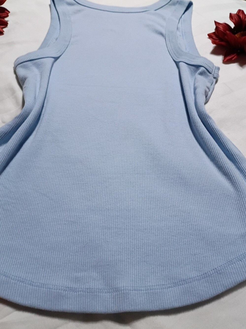 SO Light Blue Ribbed Tank Top - Picture 2 of 6